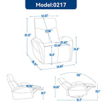 Fauteuil inclinable électrique pivotant et coulissant en cuir véritable bleu avec ports USB, USB-C et poches latérales