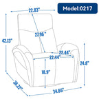 Fauteuil inclinable électrique pivotant et coulissant en cuir véritable bleu avec ports USB, USB-C et poches latérales