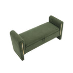 Banc de bout de lit moderne avec accoudoirs et rangement, tabouret repose-pieds rembourré
