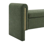 Banc de bout de lit moderne avec accoudoirs et rangement, tabouret repose-pieds rembourré