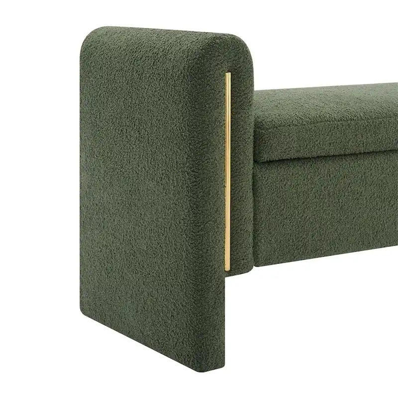 Banc de bout de lit moderne avec accoudoirs et rangement, tabouret repose-pieds rembourré