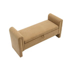 Banc de bout de lit moderne avec accoudoirs et rangement, tabouret repose-pieds rembourré