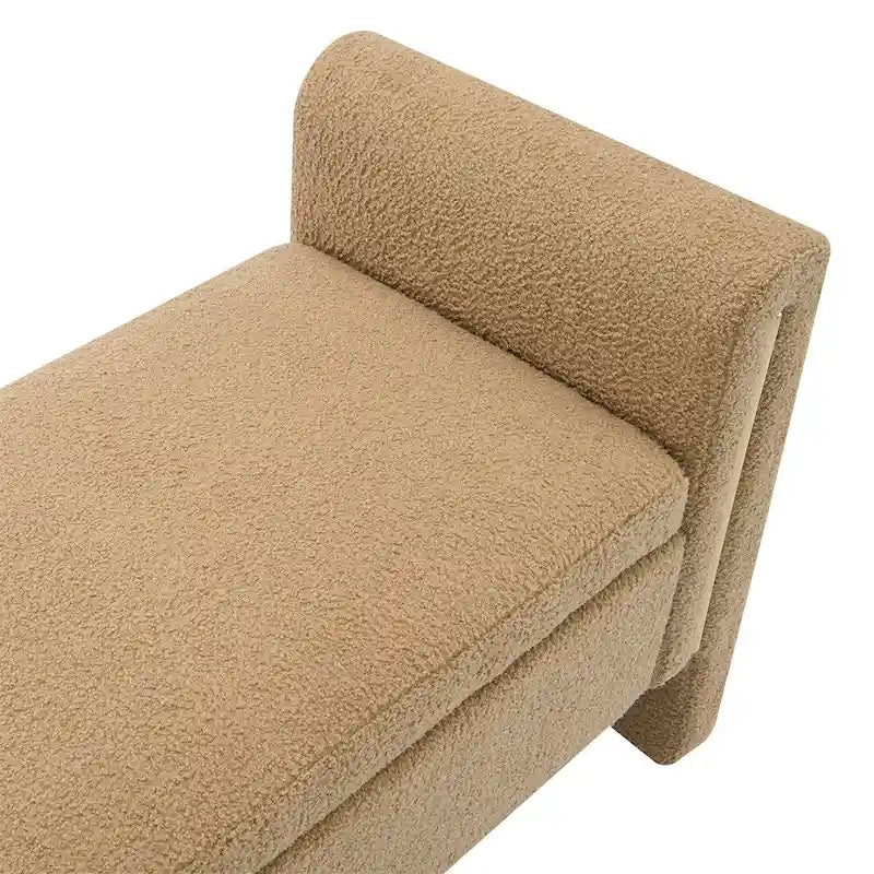 Banc de bout de lit moderne avec accoudoirs et rangement, tabouret repose-pieds rembourré