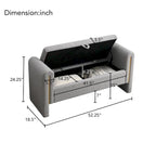 Banc de bout de lit moderne avec accoudoirs et rangement, tabouret repose-pieds rembourré