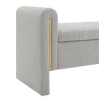 Banc de bout de lit moderne avec accoudoirs et rangement, tabouret repose-pieds rembourré