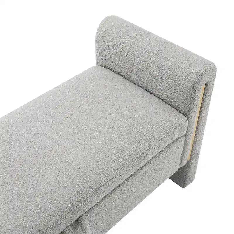 Banc de bout de lit moderne avec accoudoirs et rangement, tabouret repose-pieds rembourré
