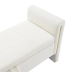 Banc de bout de lit moderne avec accoudoirs et rangement, tabouret repose-pieds rembourré