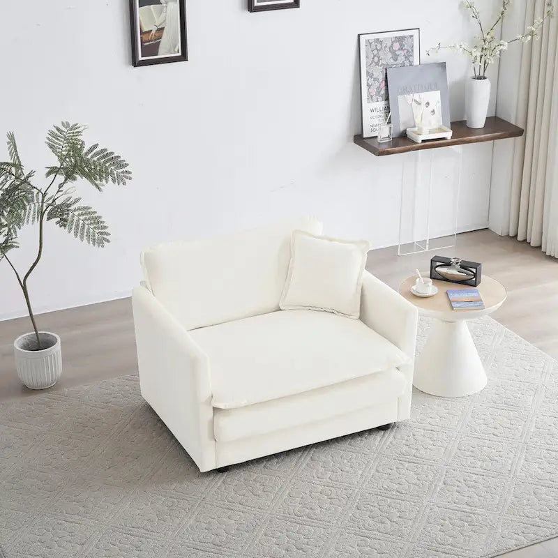  Fiona Chenille Single Seat Sofa with Modular Flexibility and Plush Comfort