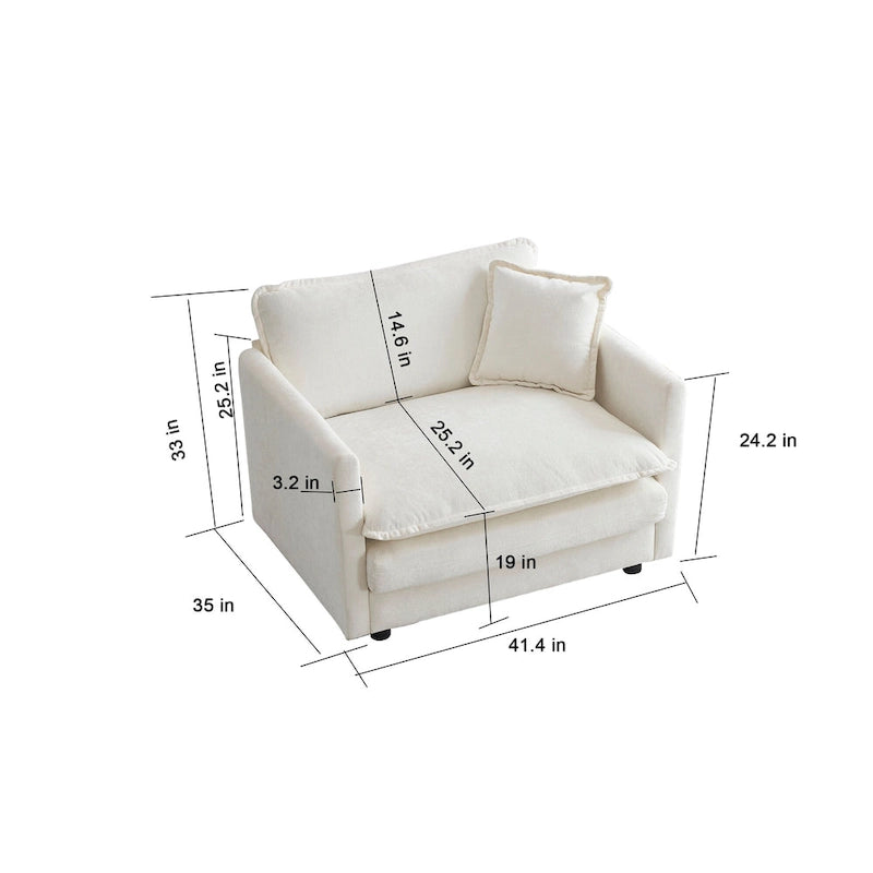 Canapé modulaire en chenille une place - Plus de 22 configurations, structure en bois massif