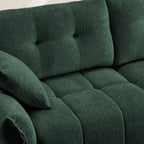110,2 Canapé trois places en chenille, 1 pouf