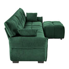110,2 Canapé trois places en chenille, 1 pouf
