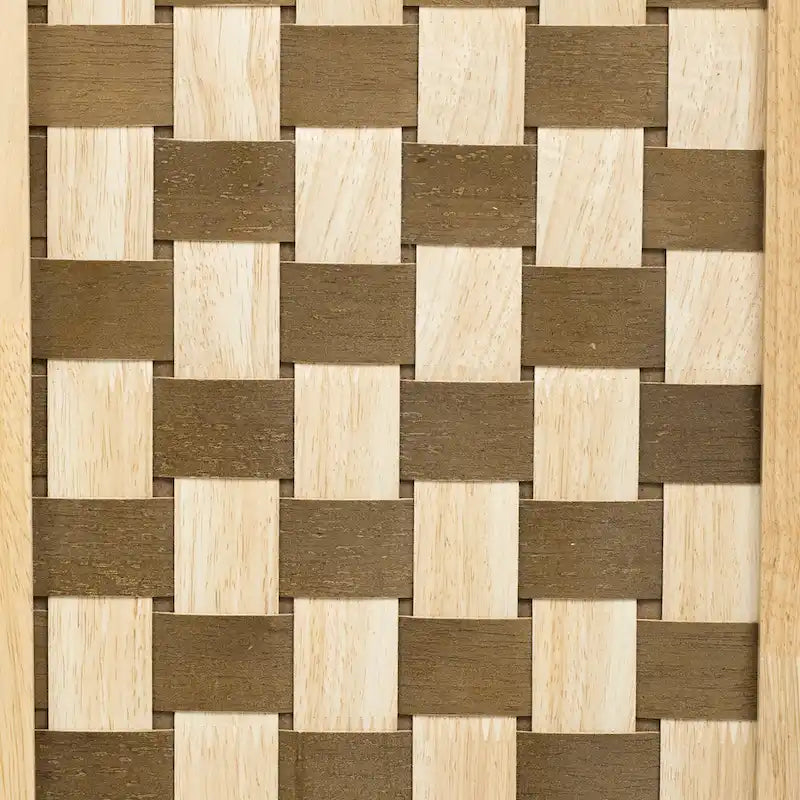 Îlot de cuisine avec motif damier tissé en 3D, abattant, étagère de rangement interne, prise de courant, 3 tiroirs et 2 placards
