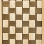 Îlot de cuisine avec motif damier tissé en 3D, abattant, étagère de rangement interne, prise de courant, 3 tiroirs et 2 placards