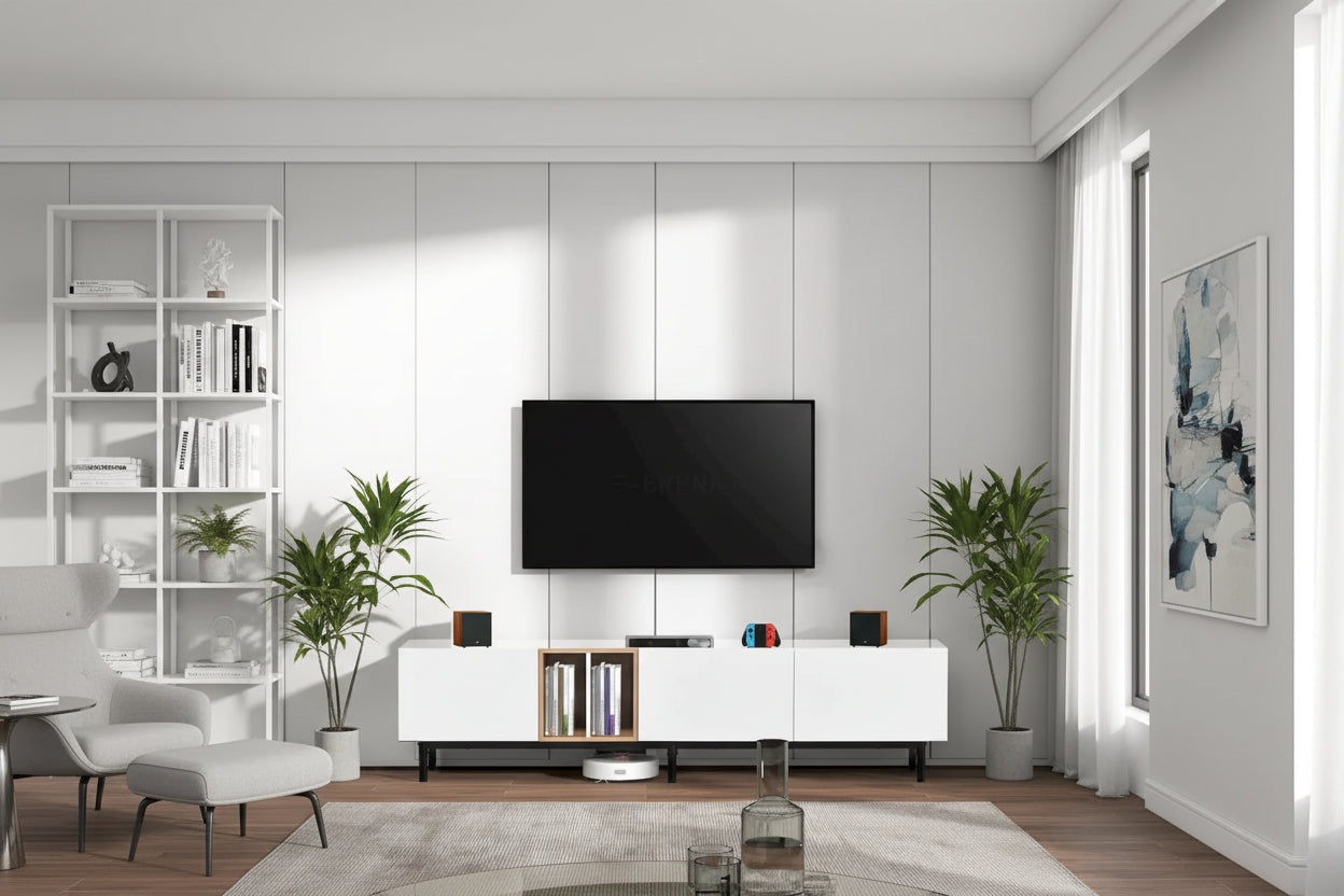 76 TV Stand with Doors & Large Storage for TVs Up to 80