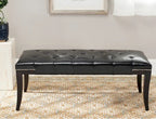 Banc d'appoint capitonné crème à clous décoratifs – 48 larg. x 20 prof. x 19 haut.