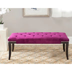 Banc d'appoint capitonné crème à clous décoratifs – 48 larg. x 20 prof. x 19 haut.