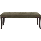 Banc d'appoint capitonné crème à clous décoratifs – 48 larg. x 20 prof. x 19 haut.