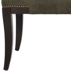 Banc d'appoint capitonné crème à clous décoratifs – 48 larg. x 20 prof. x 19 haut.
