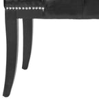 Banc d'appoint capitonné crème à clous décoratifs – 48 larg. x 20 prof. x 19 haut.