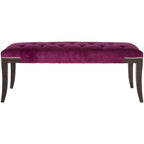 Banc d'appoint capitonné crème à clous décoratifs – 48 larg. x 20 prof. x 19 haut.