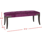Banc d'appoint capitonné crème à clous décoratifs – 48 larg. x 20 prof. x 19 haut.