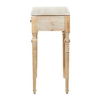 Console 2 tiroirs sculptée florale de ferme – Marron, entièrement assemblée