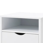Table de chevet Jeff Mid-Century Modern en bois blanc