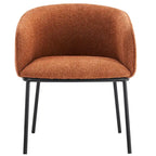 Lot de 1 fauteuil d'appoint en forme de tonneau avec accoudoirs, tapissé de tissu bouclé
