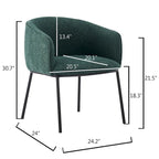 Lot de 1 fauteuil d'appoint en forme de tonneau avec accoudoirs, tapissé de tissu bouclé