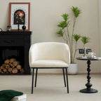 Lot de 1 fauteuil d'appoint en forme de tonneau avec accoudoirs, tapissé de tissu bouclé
