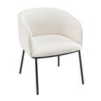 Lot de 1 fauteuil d'appoint en forme de tonneau avec accoudoirs, tapissé de tissu bouclé