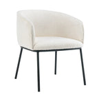 Lot de 1 fauteuil d'appoint en forme de tonneau avec accoudoirs, tapissé de tissu bouclé