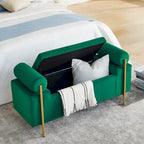 Banc de rangement en velours rembourré