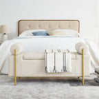 Banc de rangement en velours rembourré