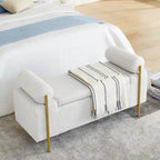 Banc de rangement en velours rembourré