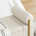 Banc de rangement en velours rembourré