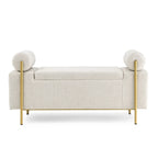 Banc de rangement en velours rembourré