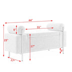 Banc de rangement en velours rembourré