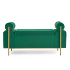 Banc de rangement en velours rembourré