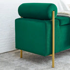Banc de rangement en velours rembourré