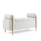 Banc de rangement en velours rembourré