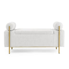 Banc de rangement en velours rembourré