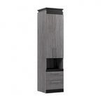Meuble de rangement étroit avec tiroirs et tablette coulissante