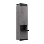 Meuble de rangement étroit avec tiroirs et tablette coulissante