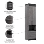 Meuble de rangement étroit avec tiroirs et tablette coulissante