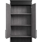 Meuble de rangement étroit avec tiroirs et tablette coulissante