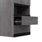 Meuble de rangement étroit avec tiroirs et tablette coulissante