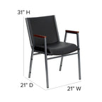 Chaise empilable robuste avec accoudoirs - 21P x 21L x 31H