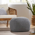  Knitted Cotton Square Pouf by Christopher Knight Home