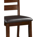 Chaises de comptoir en bois sans accoudoirs, marron noyer, lot de 2